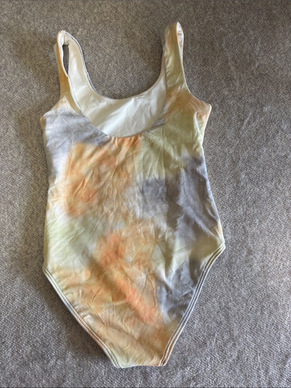 Kith Pastel Tie-Dye One-Piece Swimsuit in Yellow, Orange & Gray - Picture 2 of 2
